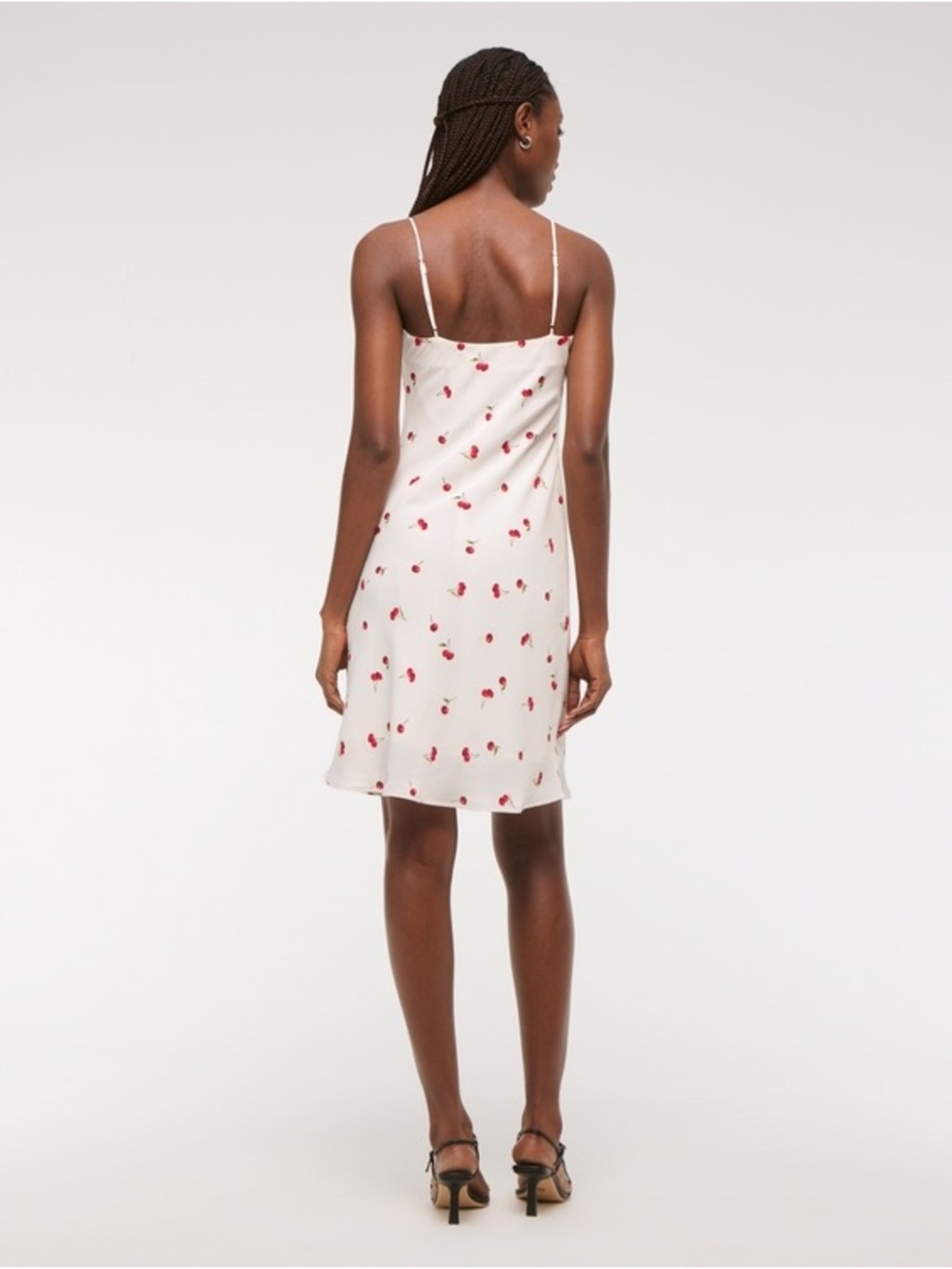 NWT sz M Abercrombie cherry print silky slip dress NEW $90! - Picture 4 of 5